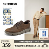 斯凯奇（Skechers）男士商务鞋夏季闪穿一脚蹬德比鞋通勤休闲鞋