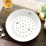 红牡丹 双层沥水饺子盘骨瓷盘子欧式家用陶瓷菜盘大号水果盘带沥水深盘 天鹅女王饺子盘 26cm 单个