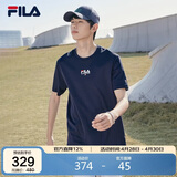 FILA斐乐官方短袖T恤男士夏季时尚纯棉圆领透气运动t恤针织衫