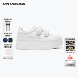 ANN ANDELMAN【明星同款】百搭魔术贴运动小白鞋女厚底增高鞋 白色 36