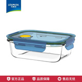 乐唯诗（LOVWISH）高硼玻璃保鲜饭盒微波炉密封创意保鲜盒婴儿辅食盒学生便当盒 宝石蓝大号 单件装 1040ml