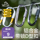 伯希和（Pelliot）登山扣户外D型扣铝合金背包挂钩便携钥匙扣安全扣16406841烟熏灰