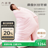 太湖雪 100%桑蚕丝厚冬被 蚕丝重4斤 全棉抗菌面料150*215cm粉