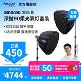 爱图仕（Aputure）艾蒙拉 200x S 200d S系列直播  补光灯 摄影  美颜 视频绿幕影棚200w人像室内外深抛柔光箱 200d S 90深抛柔光罩双灯套装