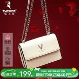 啄木鸟（TUCANO）包包女款2026年牛皮时尚单肩斜挎包女链条包生日礼物送女友老婆 米白银鹿【实用生日礼物送女友】