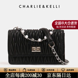CHARLIE&KELLI小c&k女包2026新款包包菱格小方包斜挎百搭单肩包生日礼物送女生 黑色【京仓配送 赠专柜礼袋】