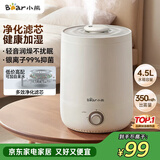 小熊（Bear）加湿器家用卧室 桌面大雾量办公室空调房轻音 母婴幼儿空气净化抑菌加湿器小型 JSQ-C45U1