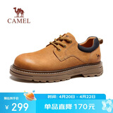 骆驼（CAMEL）低帮工装鞋春夏英伦皮革休闲男士马丁鞋 G15A076064 驼色 43
