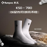 薰风（KUMPOO）26年新款羽毛球袜加厚专业吸汗运动袜KSO-780白色 中筒（三双装）