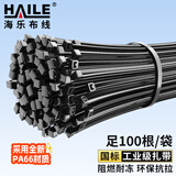 HAILE尼龙扎带捆扎绑扎带扎线理线束线带自锁式扎带2.5*100mm 小号 园艺 黑色100根ZD-10H-100