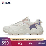 FILA 斐乐女鞋猫爪鞋3代老爹鞋休闲运动鞋缓震厚底慢跑鞋FLUID Ⅲ 奶白-GD 37.5