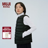 MUJI女式 轻量羽绒便携式 背心 马甲马夹女款冬季内胆保暖女装 黑色 S (155/80A)