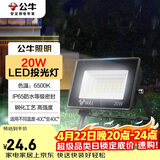 公牛（BULL）LED投光灯户外庭院工厂园林灯露营灯 IP65防水等级20W-6500K白光