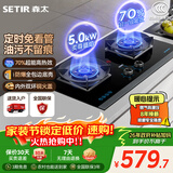 森太（SETIR）家用大火力嵌入式台式两用灶具家用双灶免改孔 可调节底盘高热效定时灶JZY-TD96A液化气 以旧换新