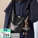 YUYULA牛皮包包女包斜挎水桶包通勤轻奢单肩包生日母亲节礼物实用送妈妈