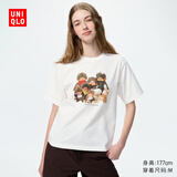 优衣库Monchhichi UT/短袖T恤女装印花488572 01 乳白色 XL