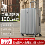 爱华仕行李箱20英寸登机箱男大容量拉杆箱耐用旅行箱女密码箱皮箱灰色