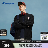 Champion冠军卫衣24春季新款棒球领卫衣男美式休闲刺绣开衫外套女 黑色 L