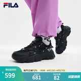 FILA斐乐女鞋休闲鞋猫爪5代复古老爹鞋24夏新时尚轻便舒适运动鞋 黑-BK 38