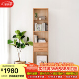良工实木书柜带门北欧日式落地书架满墙置物架橡木原木书橱学生书房 原木色无门（500*320*2000mm）