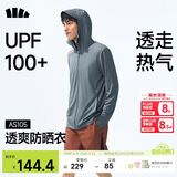 蕉下（beneunder）防晒衣男薄外套防紫外线透气户外钓鱼休闲高弹夏AS105深蓝灰XL