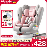 Heekin德国 儿童安全座椅汽车用0-4-12岁婴儿宝宝360度旋转ISOFIX硬接口 时尚粉(ISOFIX+360度旋转)