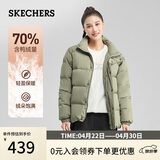 斯凯奇（Skechers）羽绒服短款立领保暖外套休闲男女同款大衣P423U038
