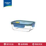 乐唯诗（LOVWISH）高硼玻璃保鲜饭盒微波炉密封创意保鲜盒婴儿辅食盒学生便当盒 宝石蓝小号- 单件装 400ml