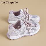 拉夏贝尔（La Chapelle）女鞋休闲鞋女夏季新款网面透气时尚软底运动鞋793 紫色 37