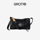GROTTO【蔡徐坤同款】黑石包经典大容量单肩斜挎通勤软包男女款礼物 黑石M（亮银）