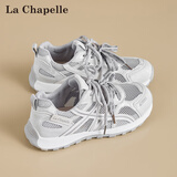 拉夏贝尔（La Chapelle）女鞋休闲鞋女夏季新款网面透气时尚软底运动鞋793 灰色 39