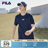 FILA斐乐官方短袖T恤男士夏季时尚纯棉圆领透气运动t恤针织衫