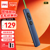 得力（deli）激光翻页笔 绿光教师ppt投影笔激光笔教鞭蓝牙连接演讲笔 无线演示翻页器课件笔 蓝色NS100