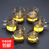 玻璃彩色把手杯品茗杯花茶套装茶杯防爆耐热小把杯100ml 透明颜色单只装100ml