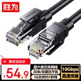 胜为超六类网线 20米CAT6A类万兆成品网线 家用电脑网络宽带工程跳线8芯双绞线兼容千兆黑色 LC-16200G