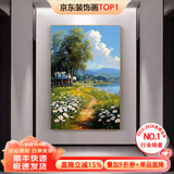 墨派欧式玄关手绘装饰画现代简约入户走廊挂画客厅餐厅书房过道壁画 花路归家D款 50*70手绘油画