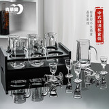 青苹果白酒杯分酒器杯架套装 加厚玻璃白酒杯二两杯分酒壶+杯架