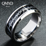 QMXD 欧美复古霸气戒指男士个性潮人单身学生龙纹指环礼物学生戒 黑色魔戒