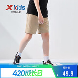 特步（XTEP）儿童速干运动短裤夏季轻薄呼吸裤子 沙石色 160 