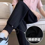 安踏女裤运动裤子女士夏季款透气亲肤收口中考体育体测训练瑜伽长裤 【针织Anta字母标收口】基础黑-4 L (170) /适合110-120斤