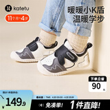 卡特兔宝宝学步鞋小K盾春季男童婴儿鞋儿童鞋1-3岁软底女童机能鞋 白灰黑-加绒 24 内长14.5cm 脚长13.6-14.2