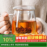 物生物（RELEA）玻璃杯男女士茶水分离杯耐高温办公泡茶杯带把高硼硅水杯花茶杯子