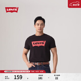 李维斯情侣美式宽松印花时尚简约舒适潮流纯棉圆领短袖T恤 黑色 002A0-0001 L