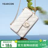 意尔康包包女包菱格链条包斜挎玫瑰绣花单肩包小方2026新款母亲节礼物