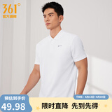 361°运动翻领t恤男2026年春夏季新款休闲透气短袖情侣POLO衫 【男款】本白 M