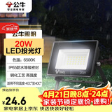 公牛（BULL）LED投光灯户外庭院工厂园林灯露营灯 IP65防水等级20W-6500K白光