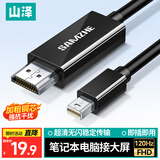 山泽Mini DP转HDMI转换器线 适用苹果Surface笔记本迷你dp雷电接口电脑接显示器投影仪1.5米 MD1015