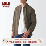 MUJI男式 法兰绒立领衬衫 长袖休闲百搭衬衣男士外套纯棉全棉ACA75C1A 褪色米色 XL （180/104A）