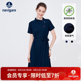 纳维凯尔意大利小帆船女士短袖Polo裙收腰连衣裙2322874503 蓝 L