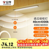 公牛（BULL）感应橱柜灯衣柜灯LED人感光感磁吸 卧室床沿玄关小夜灯40CM4000K